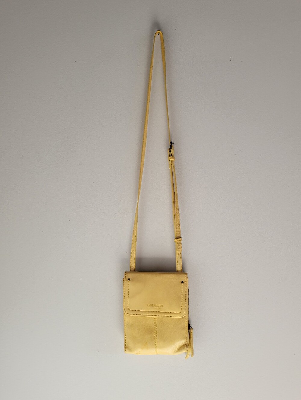 American Leather Co. Kansas Crossbody Bag Yellow Soft Leather Small Flap Purse